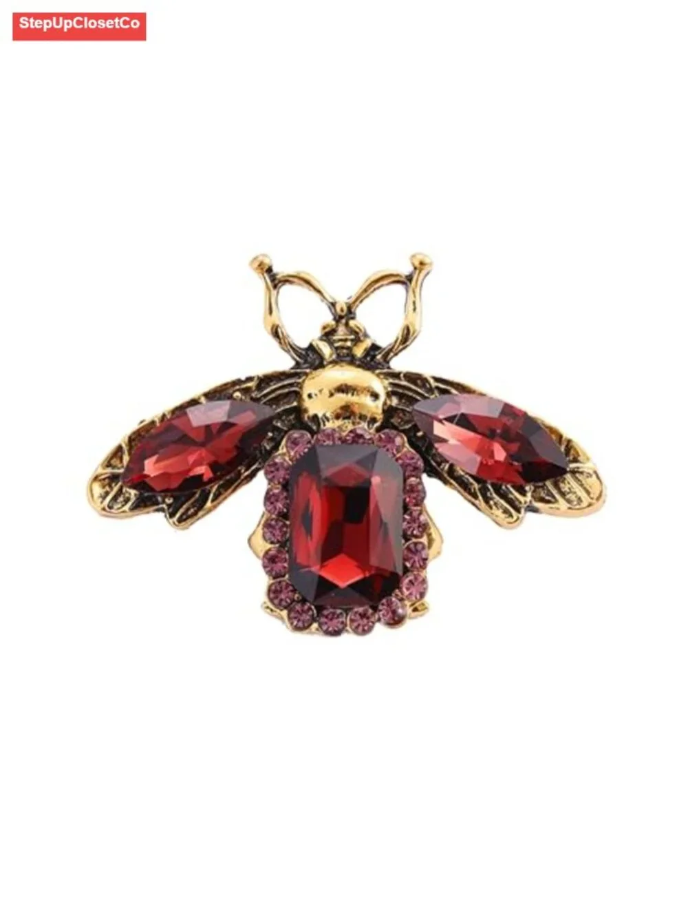 Vintage Rhinestone Bee Brooch Pin Crystal Jewelry Gift